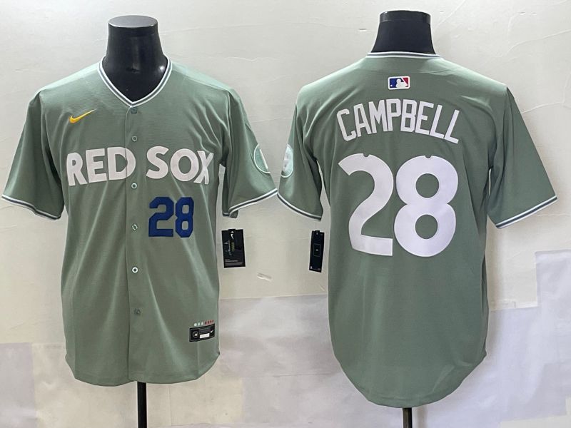 Men 2025 Boston Red Sox #28 Campbell Light Green Joint Name Nike MLB Jersey style 2